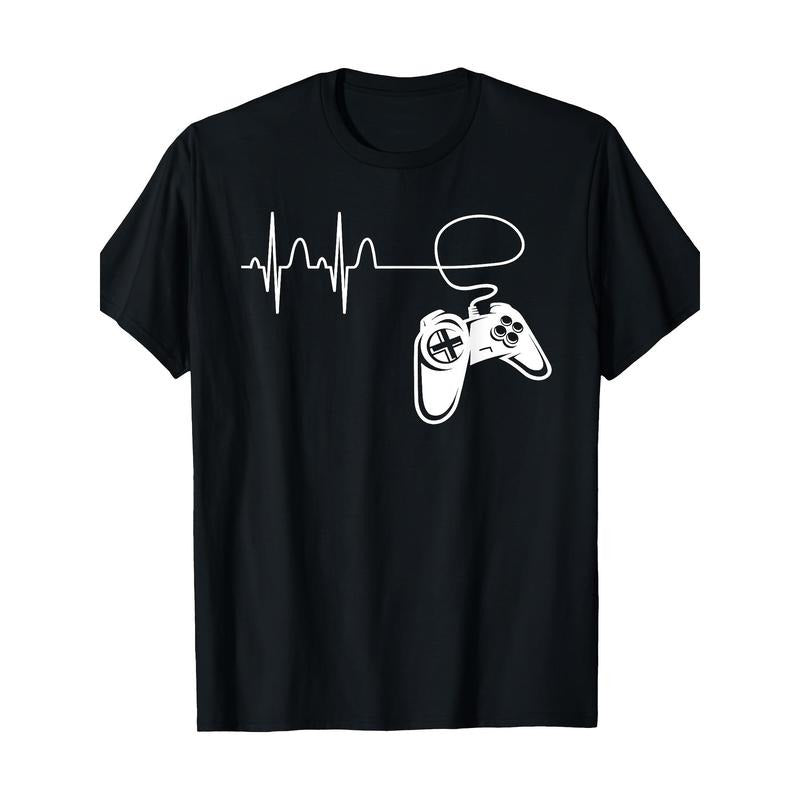 Player Heartbeat ECG - Game Controller Video game 100% cotton T-shirt Made in USA Hoodie, Sweatshirt | UrbanDripWear.com