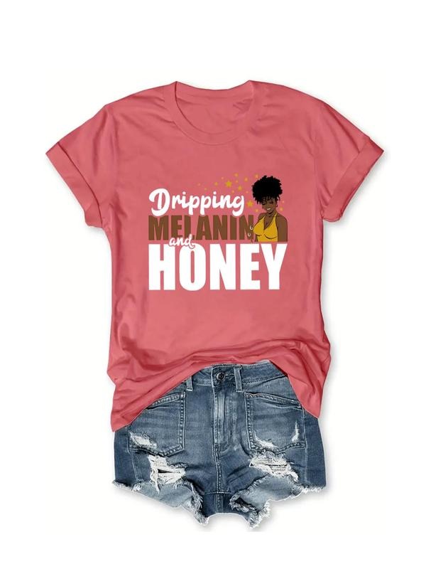 Plus Size Cartoon & Letter Print Round Neck Tee, Casual Short Sleeve T-Shirt for Summer, Women's Plus Clothing for Daily...