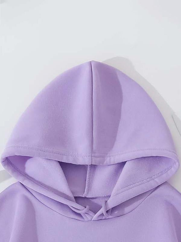 Plus Size Letter & Heartbeat Print Drop Shoulder Hoodie, Fashion Casual Drawstring Kangaroo Pocket Hooded Sweatshirt for...