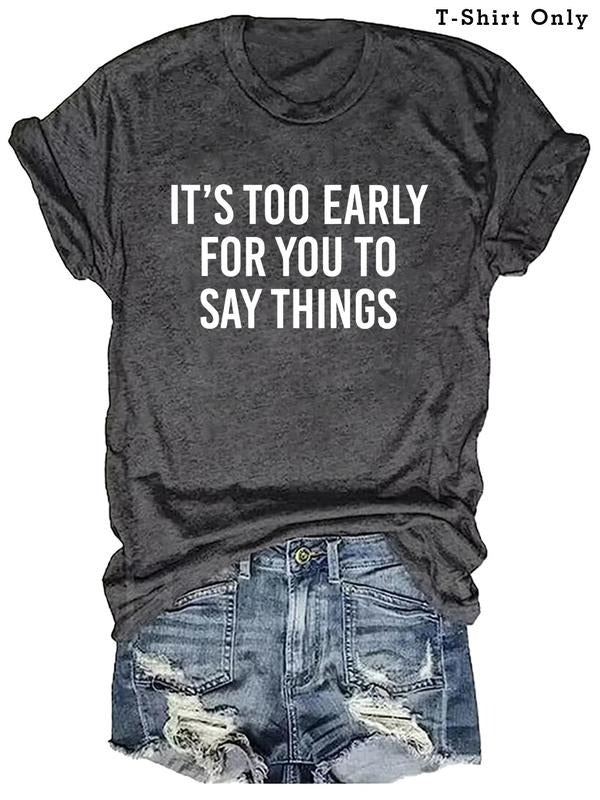 Plus Size Slogan Print Round Neck Tee, Casual Short Sleeve T-shirt for Summer, Women's Plus Clothing for Daily Wear...