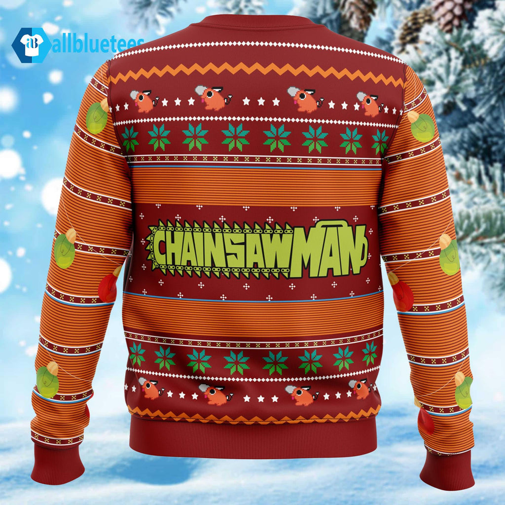 Pochita Chainsaw Man Ugly Christmas Sweater