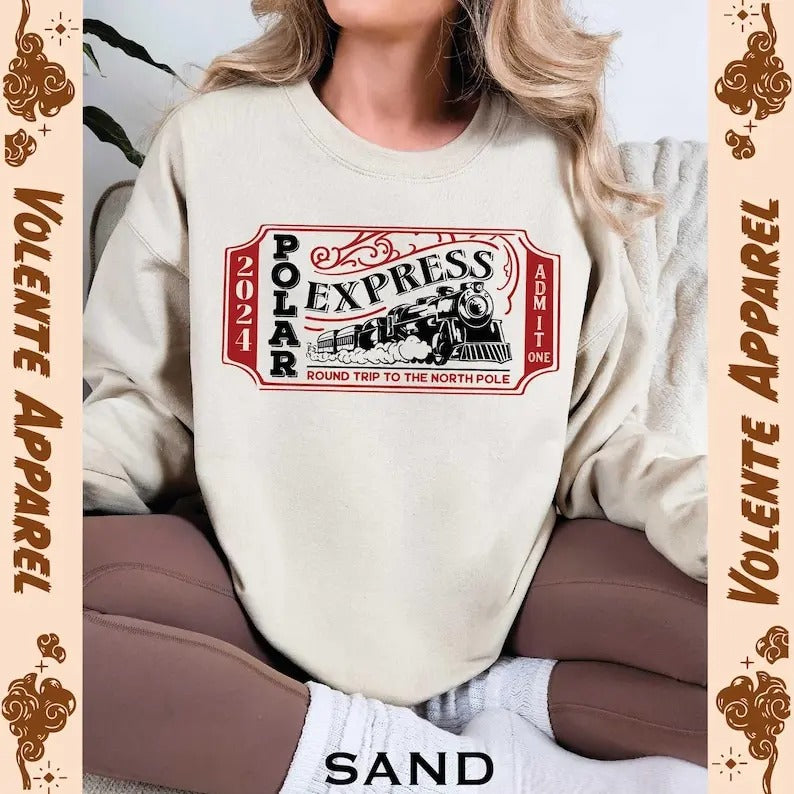 Polar Express Christmas Shirt, Polar Express Ticket Shirt, Train Depot Shirt, North Pole Shirt, Christmas Holiday Shirt,...