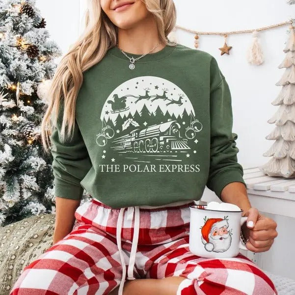 Polar Express Christmas Sweatshirt, Polar Express Ticket Hoodie, Christmas Holiday Sweater, Vintage Christmas Sweatshirt,...