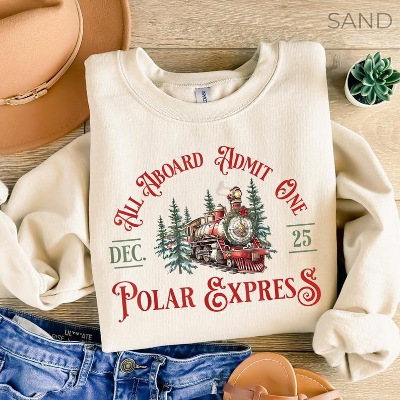 Polar Express Christmas Sweatshirt, Xmas Crewneck Sweater, Christmas Vibes Gift Shirt, Xmas Part Shirt, Merry Christmas...