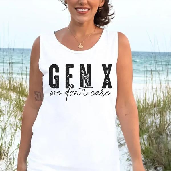 KingZlia Shop Gen X Tank Top Retro 90s Unisex Comfort Colors Tank Funny Graphic Gen X Shirt Y2K Aesthetic Top Vintage...