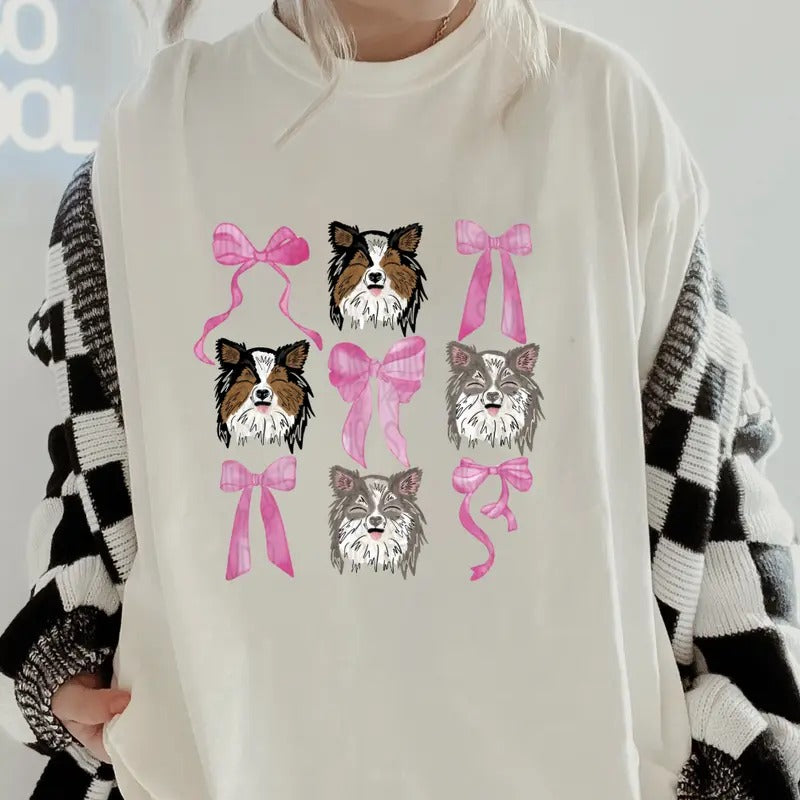 Pomeranian Bow  Shirt~ Unisex Apparel Relaxed Fit Printed In The USA Clothing Womenswear Casual Comfort Cotton Top...