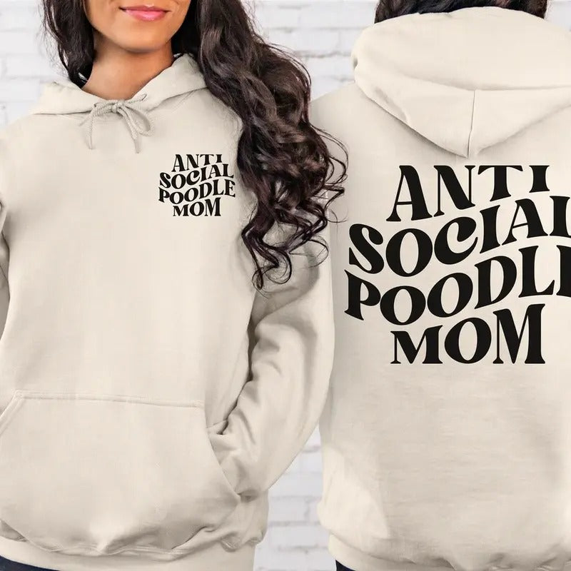Poodle Dog Mom Hoodie,Dog Mama Poodle Shirts,Funny Poodle Lover Hoodie Sweatshirt | UrbanDripWear.com