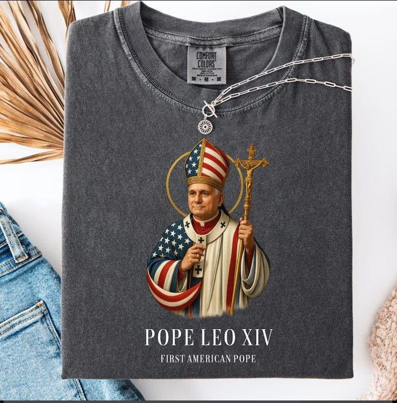 Pope Leo XIV Shirt, New Pope Shirt, American Pope Shirt, Faith Shirt Hoodie, Sweatshirt | UrbanDripWear.com