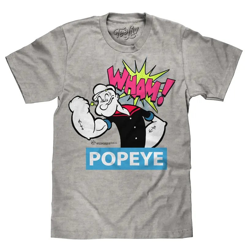 Popeye Big and Tall T-Shirt - Silver Gray Hoodie, Sweatshirt | UrbanDripWear.com