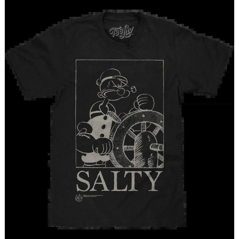 Popeye The Sailor Man Salty T-Shirt - Black Hoodie, Sweatshirt | UrbanDripWear.com