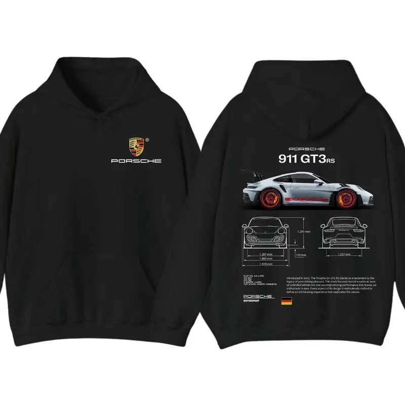 Porsche 911 GT3 RS Aesthetic Hoodie , Porsche 911 GT3 RS 2 Sided Hoodie, Unisex Shirt Casual Breathable Cotton Fabric...