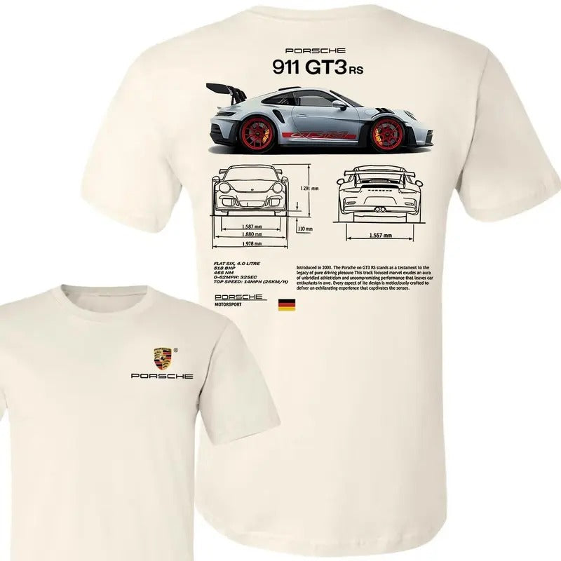 Porsche 911 GT3 RS Aesthetic T-shirt - Unisex T-Shirt for Fans Cotton Classic Menswear Hoodie, Sweatshirt | UrbanDripWear.com