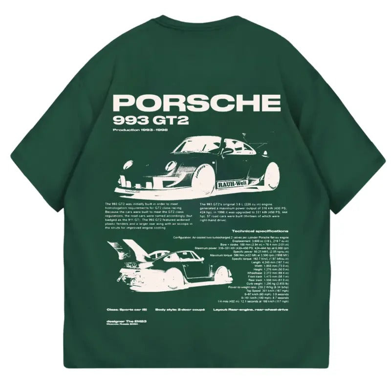 Porsche 993 GT2 T-shirt, Car Enthusiast Shirt, Car Clothing Hoodie, Sweatshirt | UrbanDripWear.com