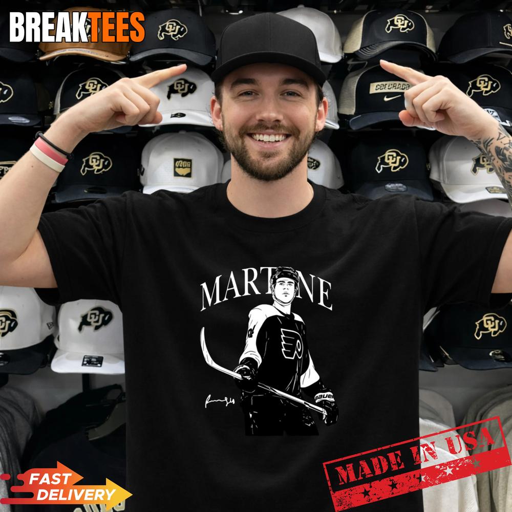 Porter Martone Philadelphia Flyers Hockey Signature Caricature T-Shirt