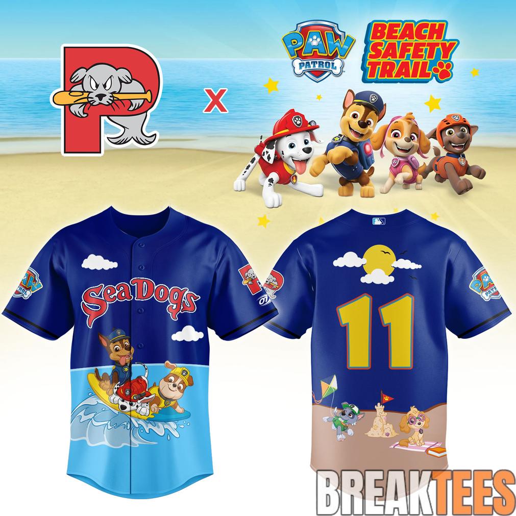 Portland Sea Dogs Dogs Paw Patrol Night Baseball Jersey