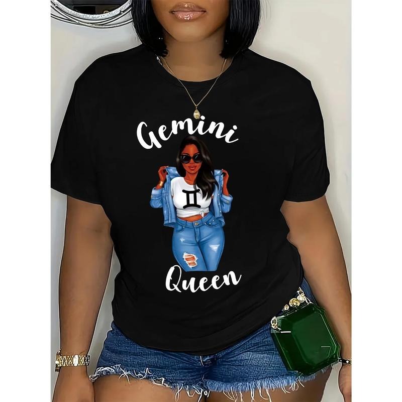 Portrait Letter Printed Women'S Short Sleeved Summer Fitting Round Neck T-Shirt Hoodie, Sweatshirt | UrbanDripWear.com