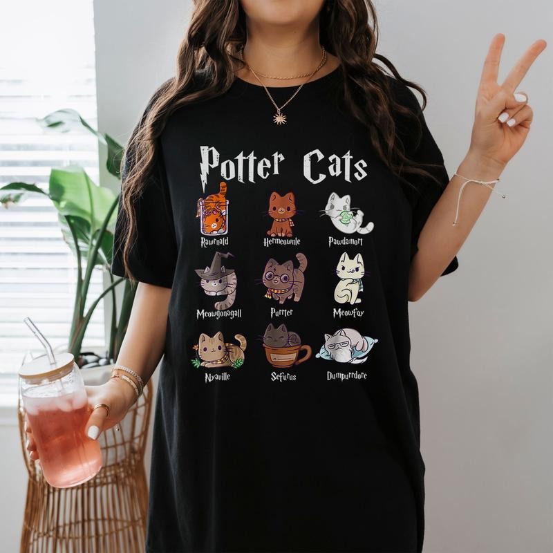 Potter Cats Tshirt Hairy Pawter Kitten Funny Shirt Hoodie, Sweatshirt | UrbanDripWear.com