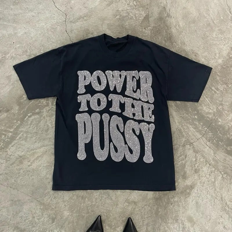 Power to the P Rhinestoned Heavy Weight T-Shirt for Women christmas shirt Hoodie, Sweatshirt | UrbanDripWear.com