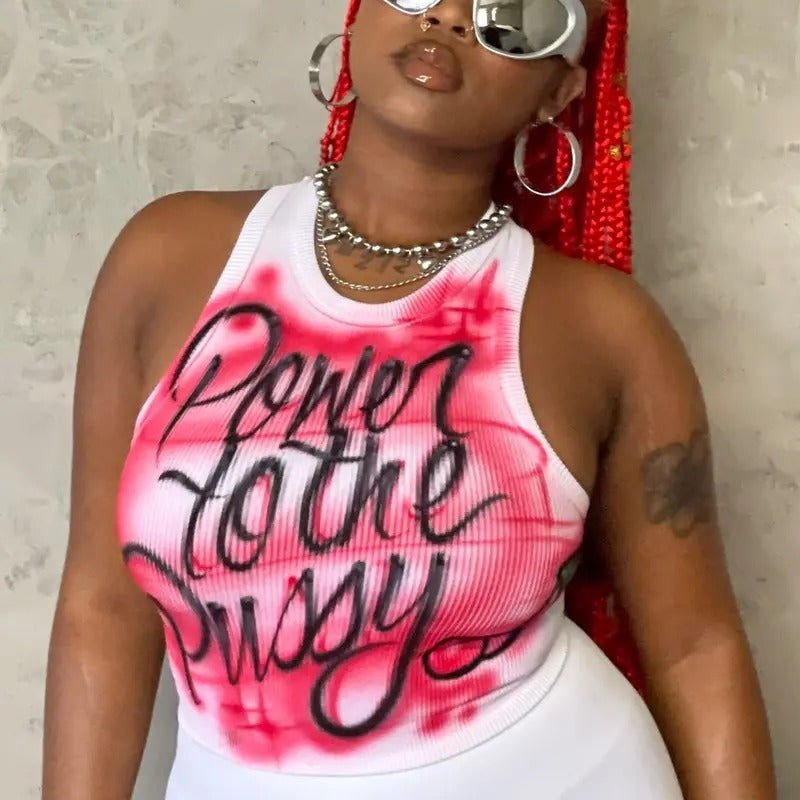 Power to the P Ribbed Airbrush Tank Top Crew Neck christmas shirt Hoodie, Sweatshirt | UrbanDripWear.com