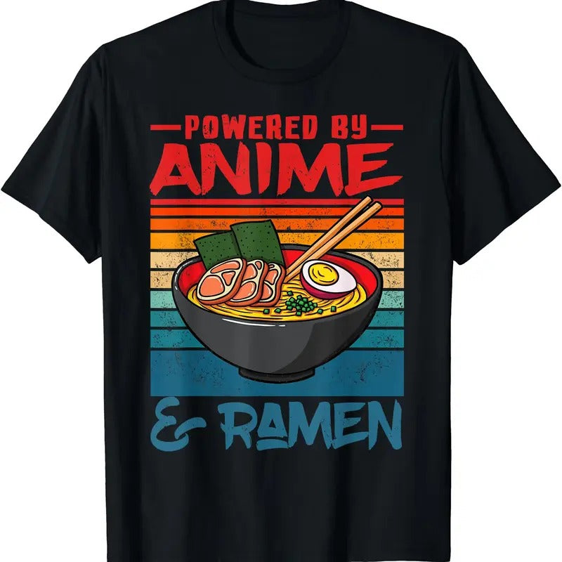 Powered By Anime & Ramen Love Anime Noodles Mens Women TShirt Hoodie, Sweatshirt | UrbanDripWear.com