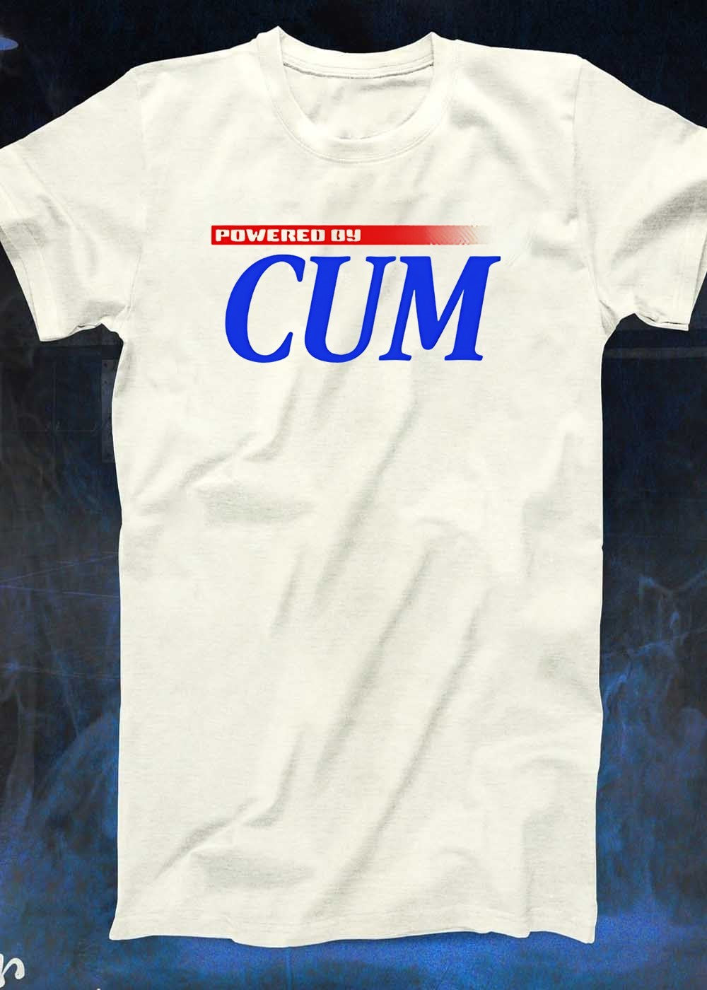Powered by Cum Blue Graphic T-Shirt