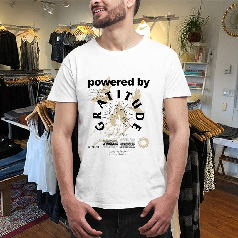 Powered by Gratitude Outrank Shirts
