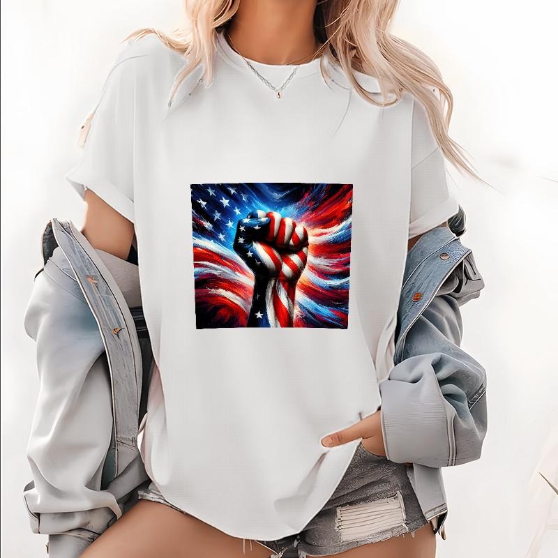 Powerful Patriotic Tee: American Flag - Wrapped Fist Graphic Statement Shirt Hoodie, Sweatshirt | UrbanDripWear.com