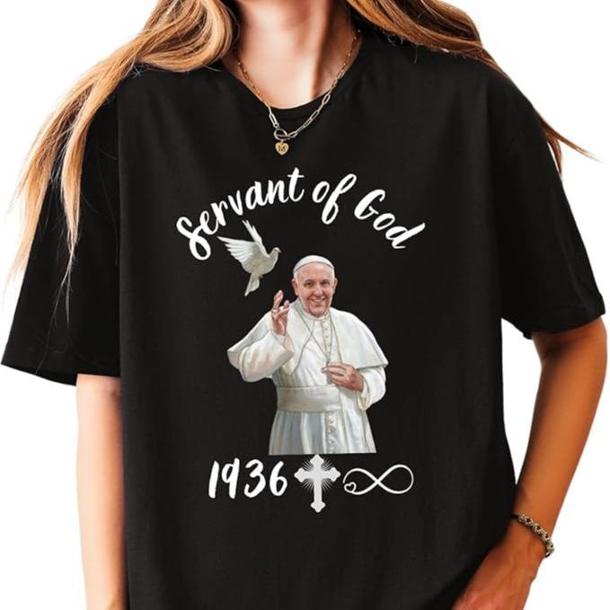 Pray for Francis Pope Francis Christian Catholic TShirt Casual Style Crew Neck Short Sleeve T-Shirt Tops Trendy for...
