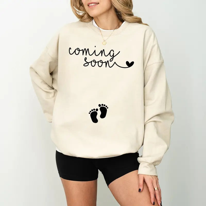 Pregnancy Announcement Sweatshirt, Baby Reveal Shirt, Baby Shower Shirt, Coming Soon Pregnancy Shirt, Baby on the Way...