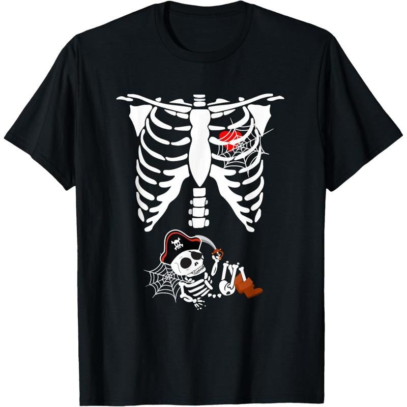 Pregnancy Pirate Baby Skeleton X ray Halloween Costume T-Shirt made in usa Hoodie, Sweatshirt | UrbanDripWear.com