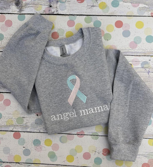 Pregnancy and Infant Loss Awareness Embroidery Crewneck Miscarriage Stillbirth October 15