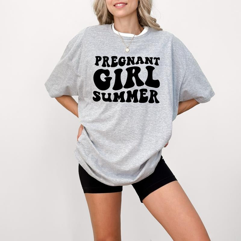 Pregnant Girl Summer Shirt, Mom to Be Shirt, Baby Announcement, Pregnancy Reveal, Baby Shower Gift, Funny Gift for New...