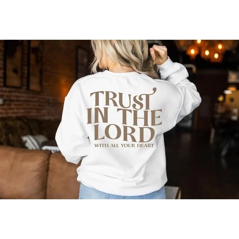 Premium  Aesthetic Christian Sweatshirt, Bible Verse Hoodie, Women's Religious Shirt, Trust In The Lord Shirt, Faith...