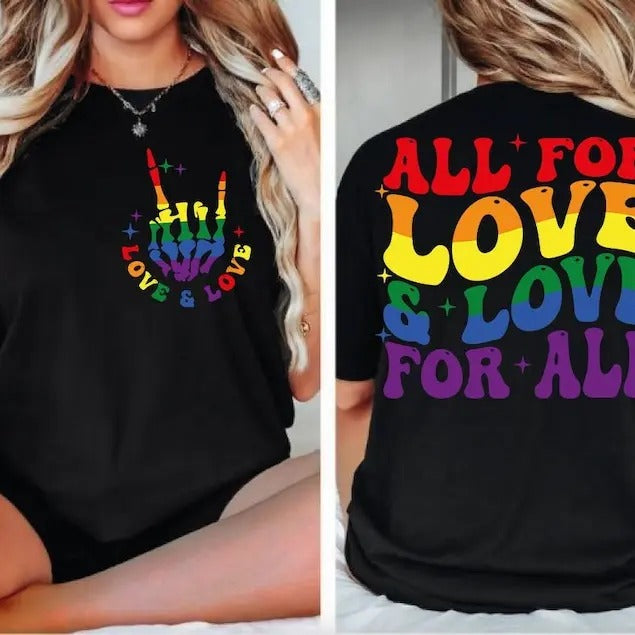 Premium  All For Love And Love For All , Pride Ally,Gay Pride LGBTQ , Pride Month sweatshirt T-Shirts, Hoodie