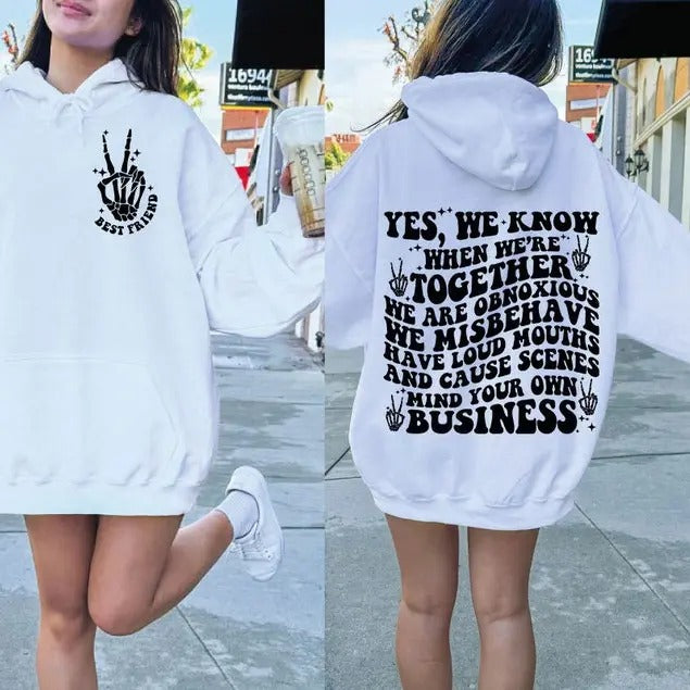 Premium  Best Friend Mind your own Business sweatshirt T-Shirts, Hoodie | UrbanDripWear.com