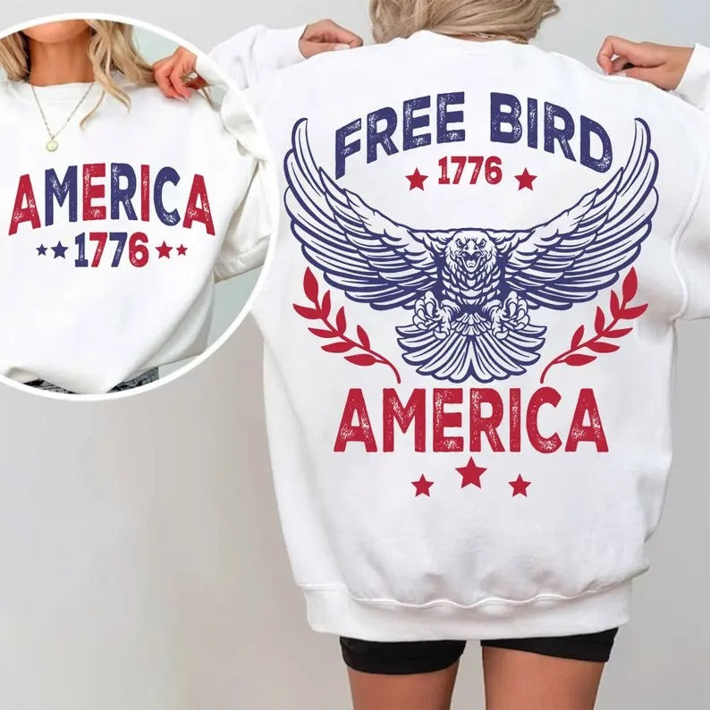 Premium  Free Bird , America , 4th of July , Patriotic png for shirt, Retro America , America  sweatshirt Hoodie