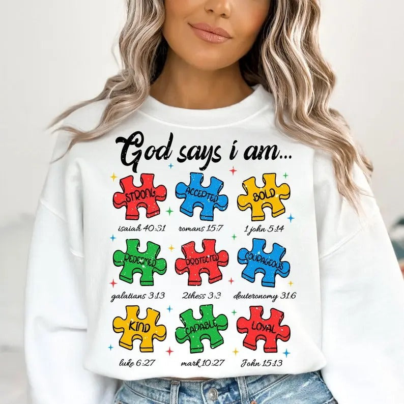 Premium  God Says I am Autism, Christian Autism , Retro Autism  sweatshirt T-Shirts, Hoodie | UrbanDripWear.com