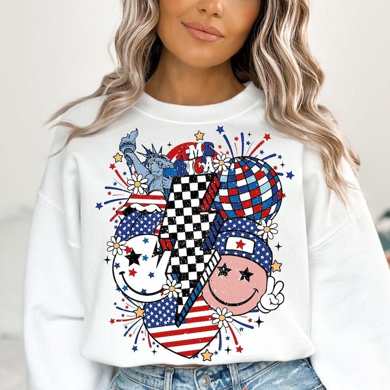 Premium  Retro 4th of July,4th of July Fourth Of July shirt Hoodie, Sweatshirt | UrbanDripWear.com