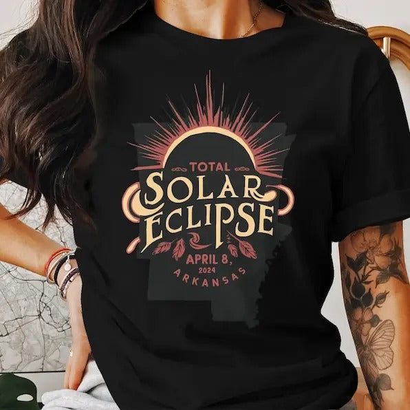 Premium  Total Solar Eclipse Arkansas 2024 Shirt, Astronomical Event Tee, Sun Eclipse Collector's Item, Unisex Space...