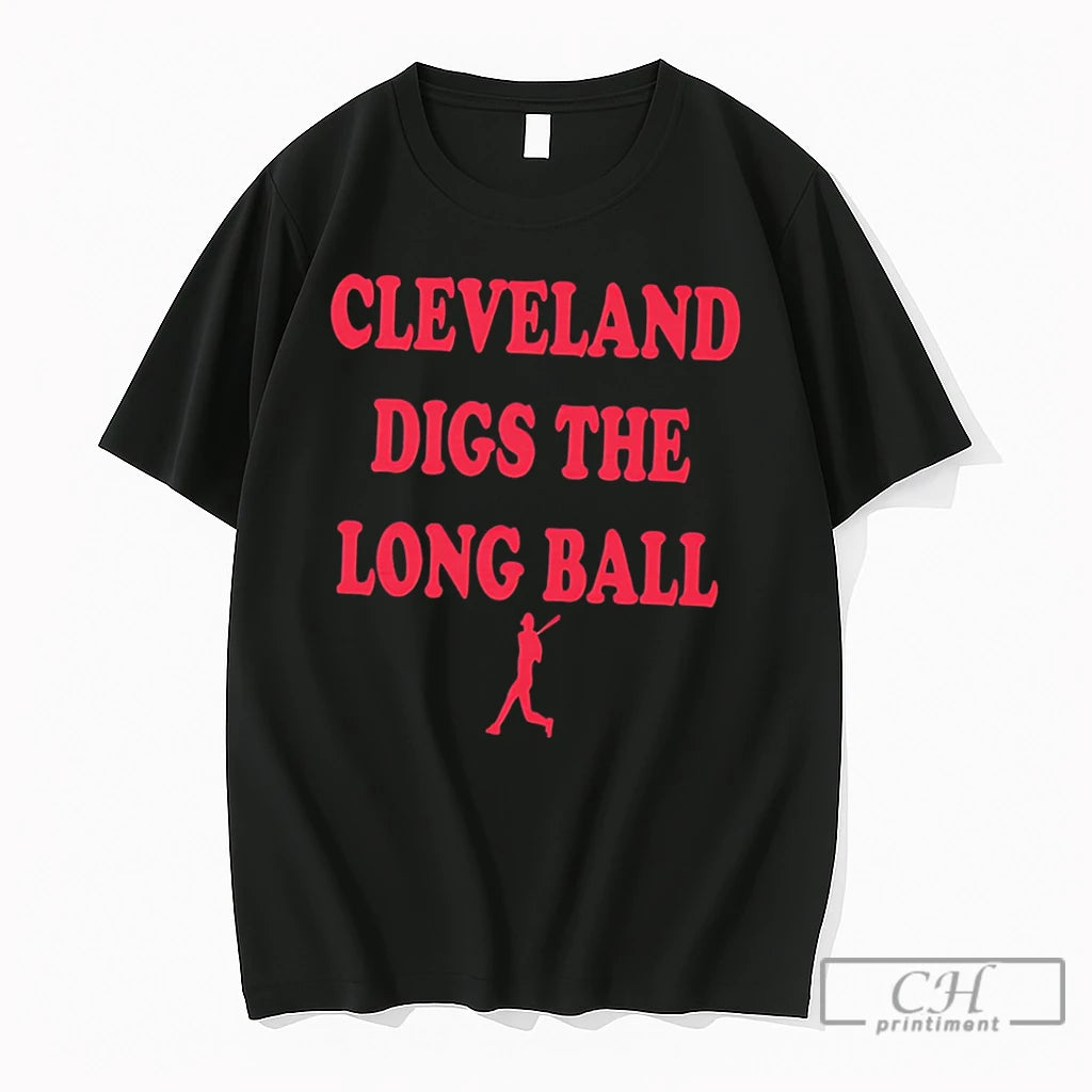Premium Cleveland Digs The Long Ball Baseball Tee