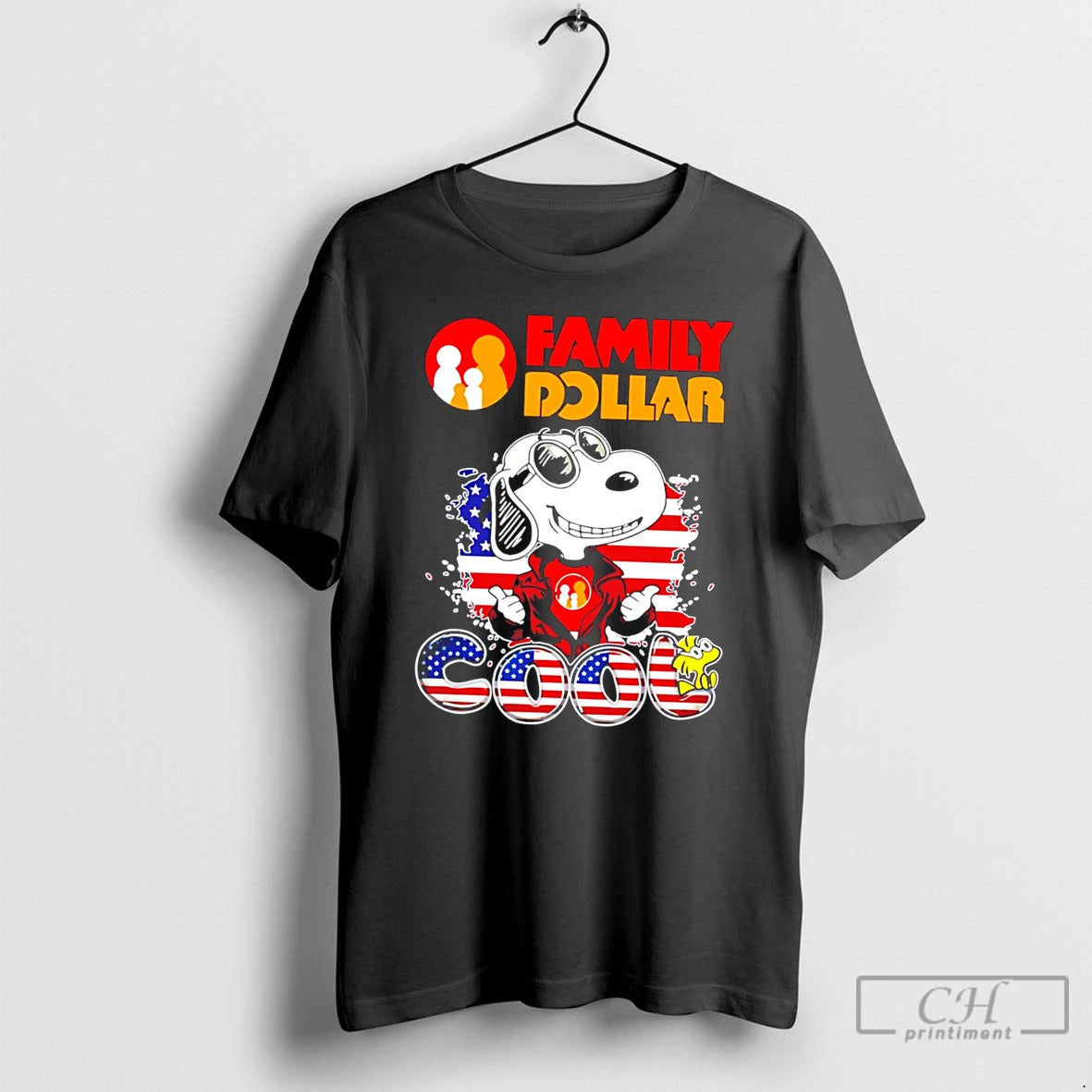 Premium Family Dollar Snoopy Cool Usa 250th Cartoon Tee
