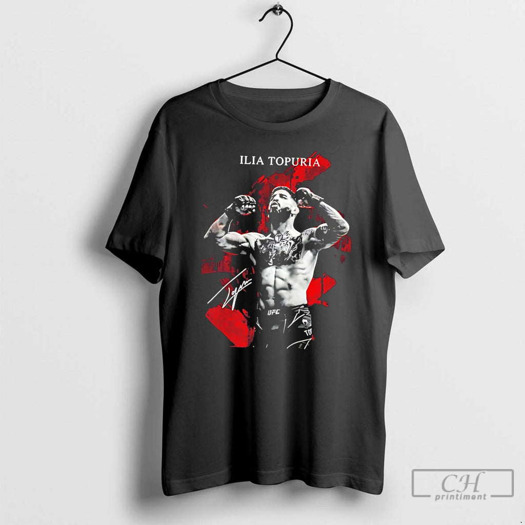 Premium Ilia Topuria Ufc Fighter Signature Graphic Tee