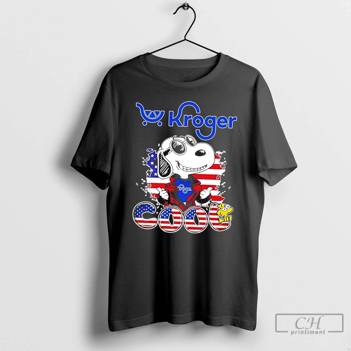 Premium Kroger Snoopy Cool Usa 250th Cartoon Tee