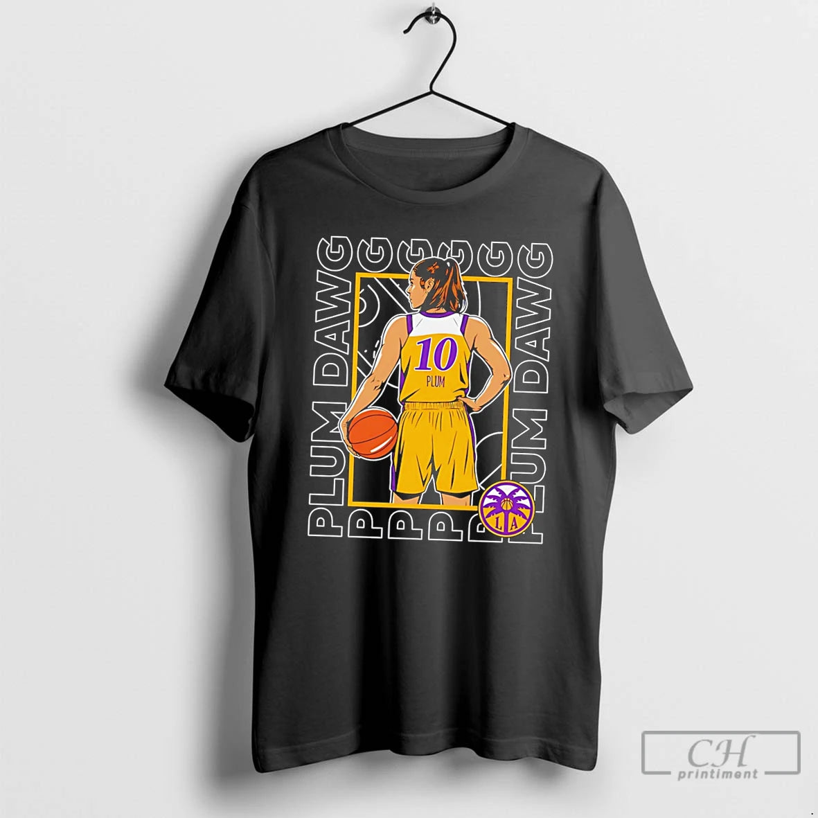 Premium Los Angeles Sparks Plum Dawg Number 10 Retro Tee