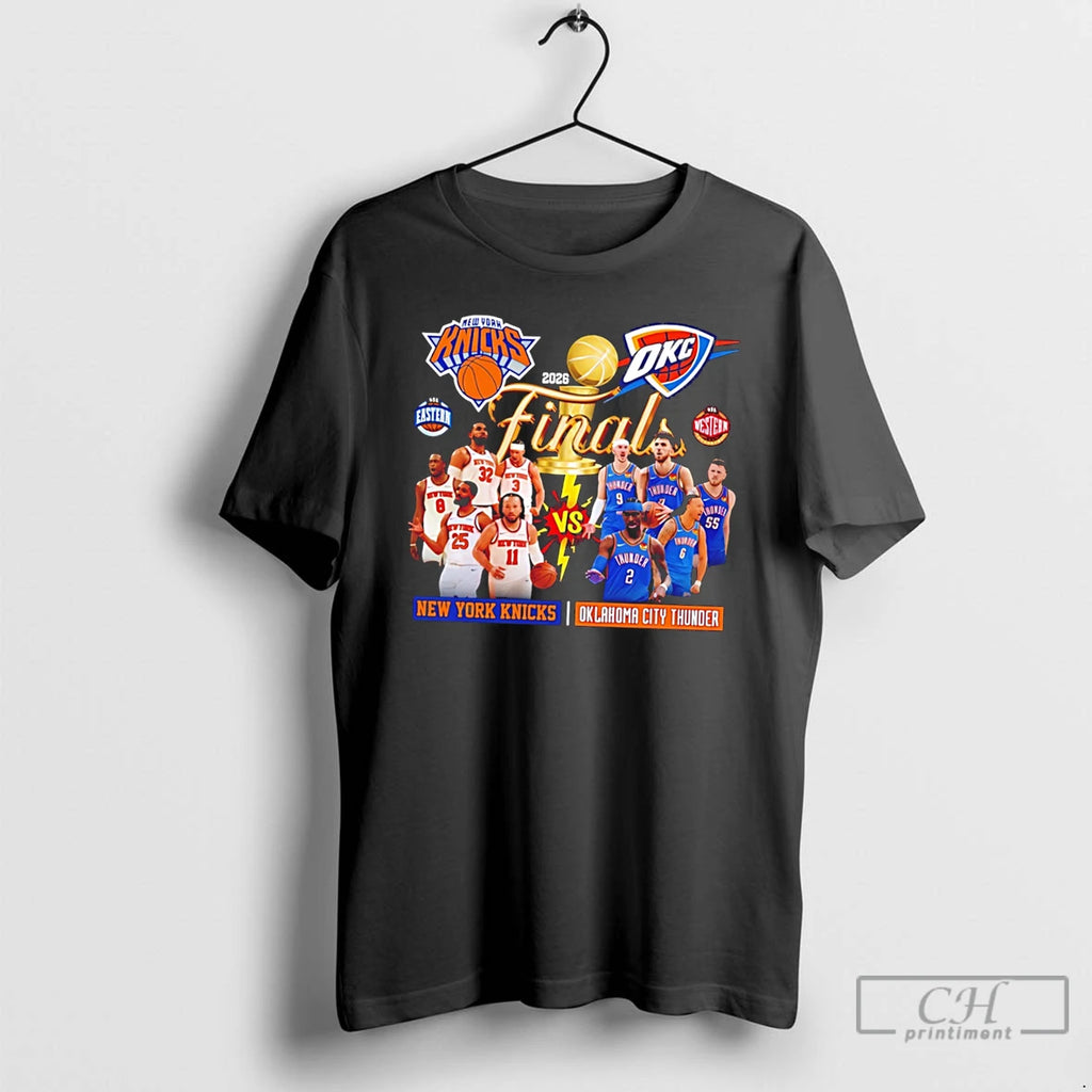 Premium Ny Knicks Vs Okc Thunder 2026 Nba Finals Trophy Tee