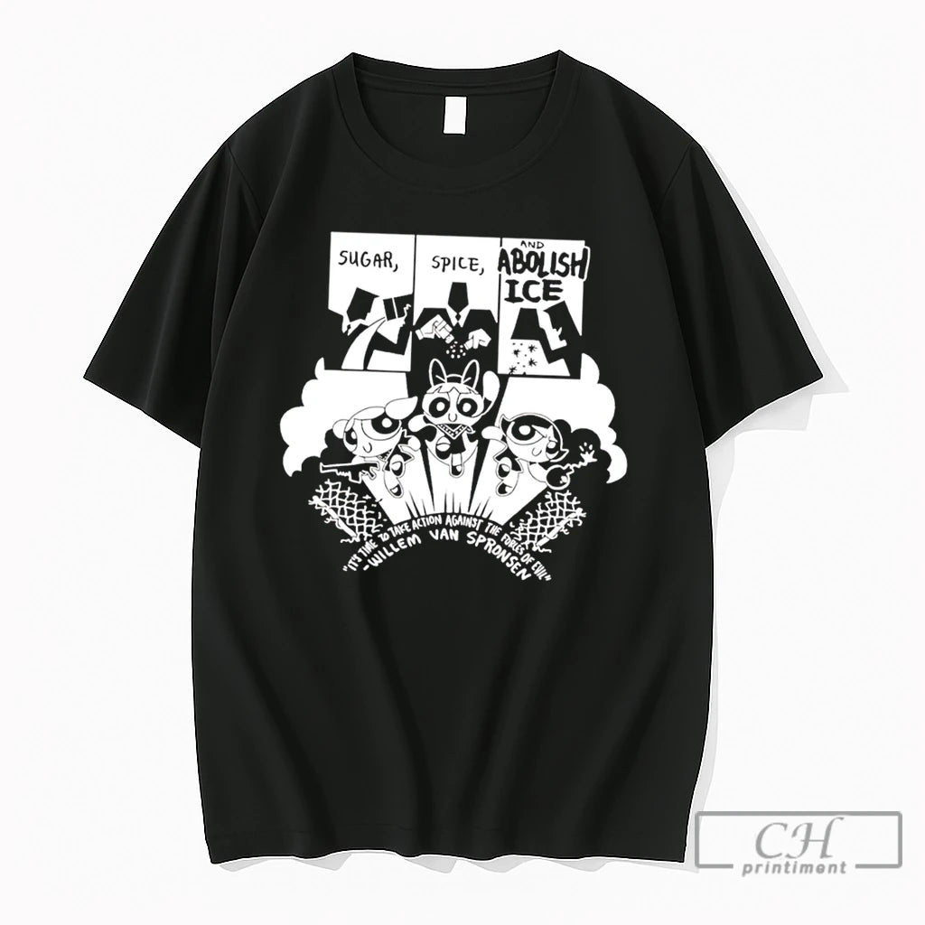 Premium Powerpuff Girls Sugar Spice And Abolish Ice Anime Tee