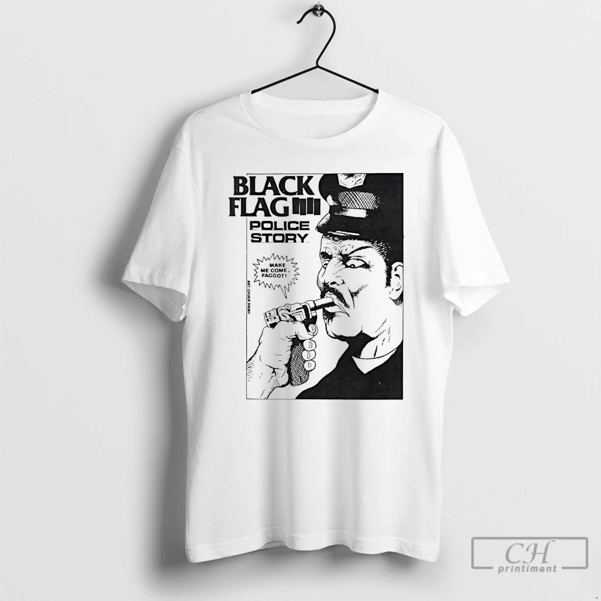 Premium Raymond Pettibon Police Story Black Flag Make Me Come Faggot 1981 1982 T Shirts