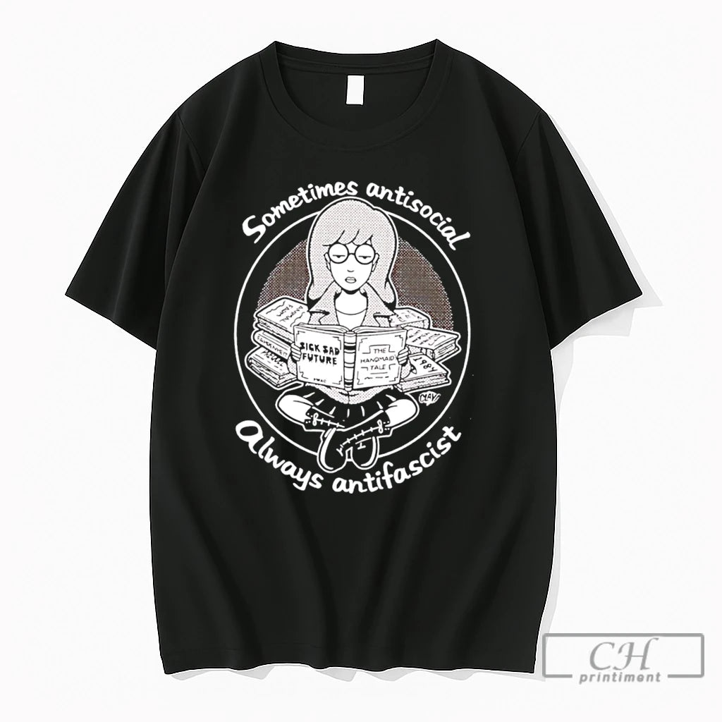 Premium Sometimes Antisocial Always Antifascist Tee