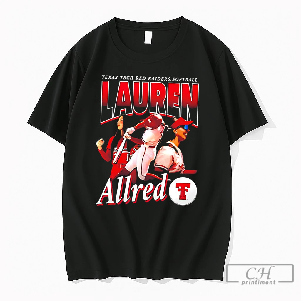 Premium Texas Tech Red Raiders Softball Lauren Allred Illustration Tee