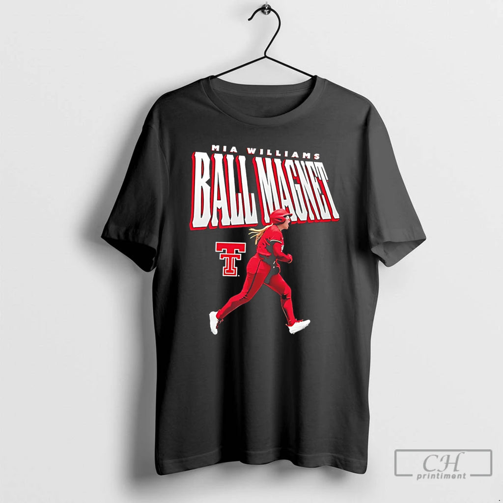 Premium Texas Tech Softball Mia Williams Ball Magnet Illustration Tee